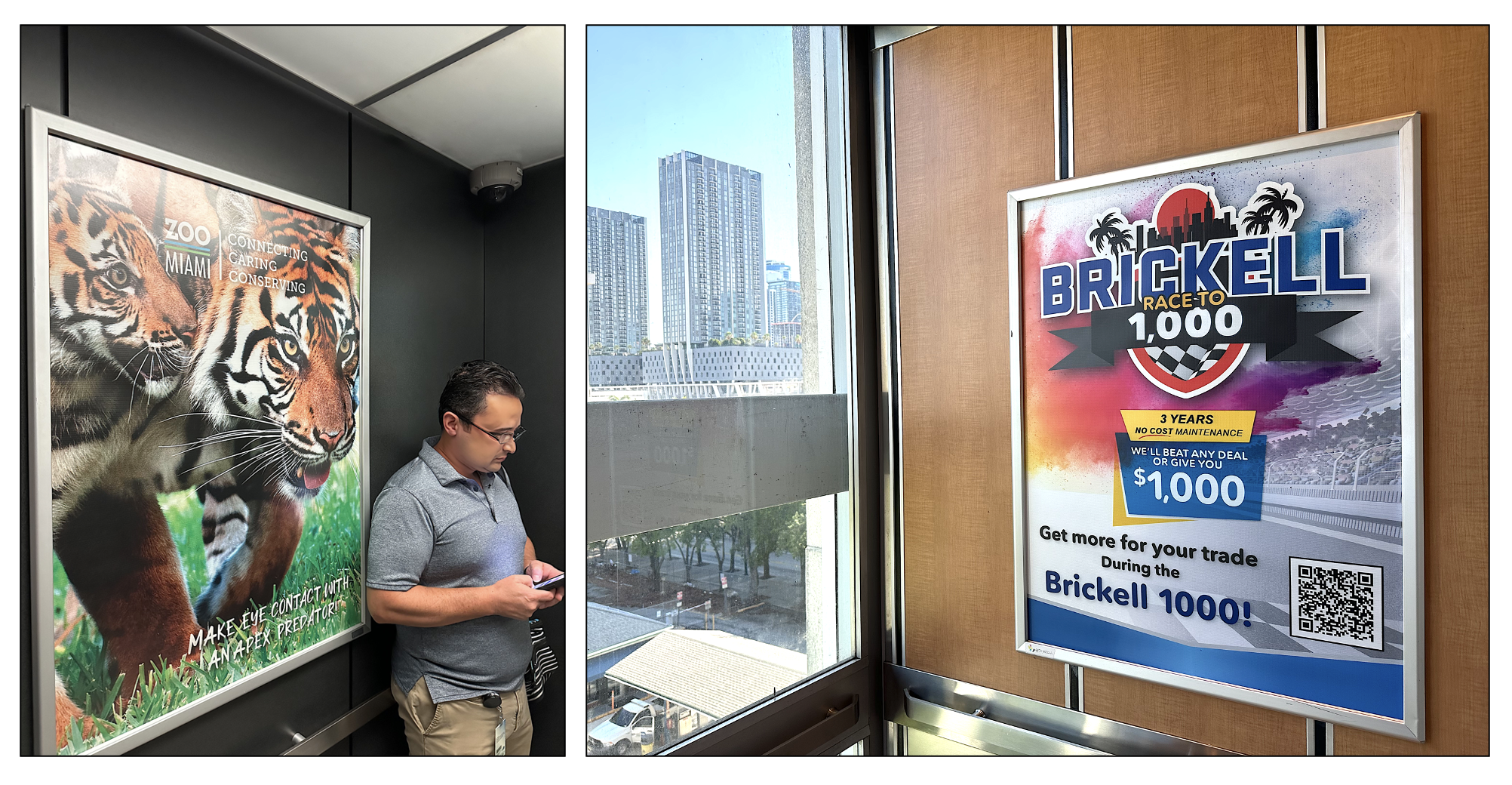 Outdoor advertising in Miami and Miami Beach. Local outdoor advertising company. Parking garage advertisements. Elevator ads.
